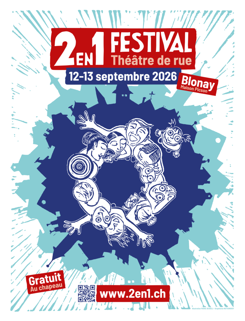 Affiche du 2en1 Festival de théâtre de rue à Blonay
